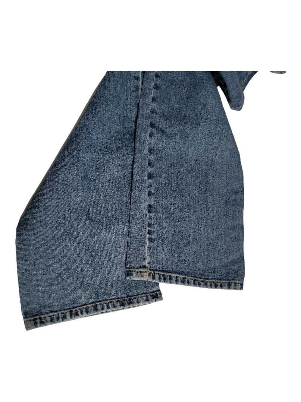 𝅺NEWPORT News Jeanology High Rise Mom Jeans Blue Denim Tie Closure Size 14 - Picture 7 of 9